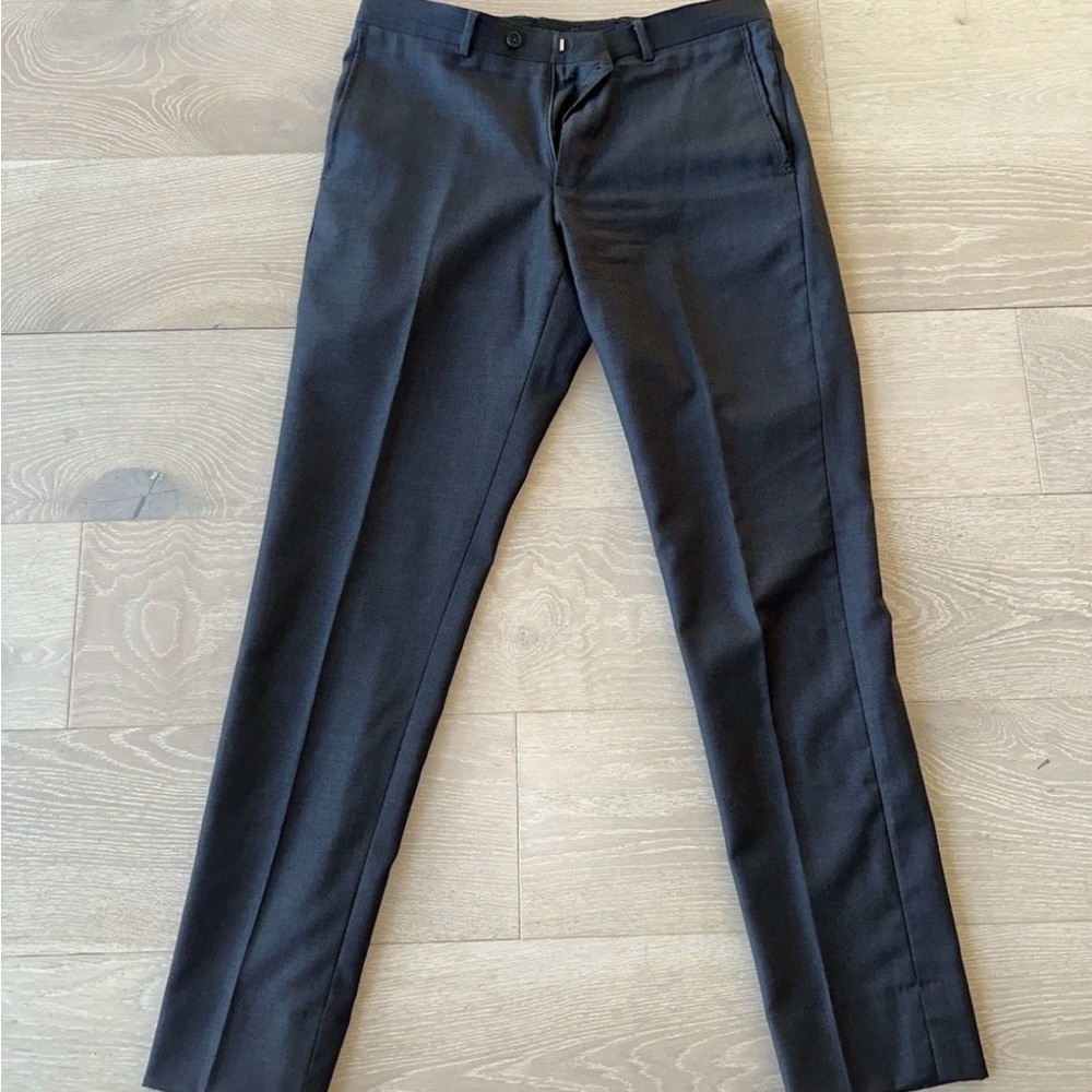 Nordstrom Men’s Shop Size 32 Charcoal Grey Tailored Trousers 100% Wool Laine
